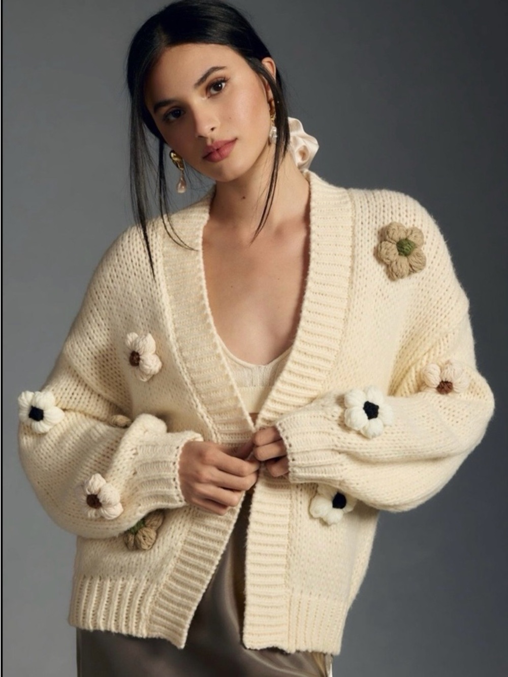 Anthropologie The Susannah 3D Flower Cardigan Sweater. One Size.